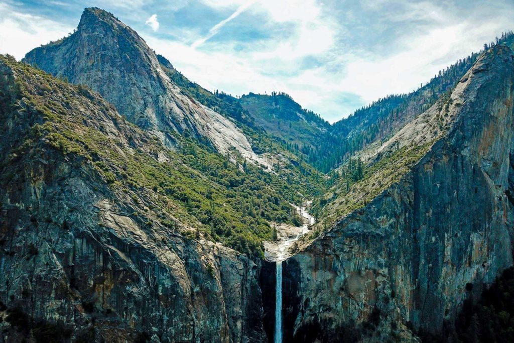 Yosemite National Park. El Capitan and Yosemite Valley, and Yosemite Falls, Aerial View, Blue Sky with Beautiful Clouds
CREDIT: DANILO RUIZ/GETTY IMAGES